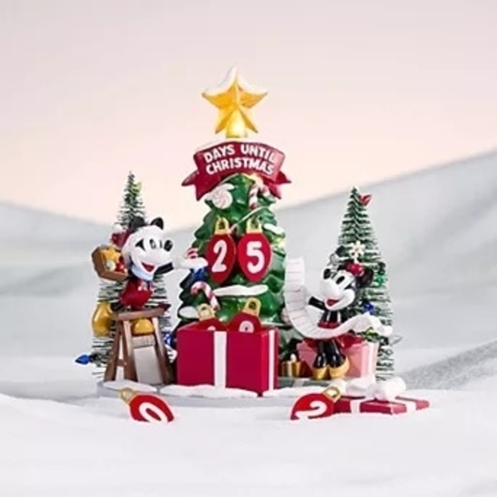 Christmas Countdown Figurine with Mickey and Minnie